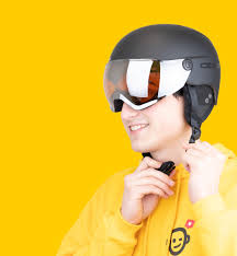 ski helm met vizier