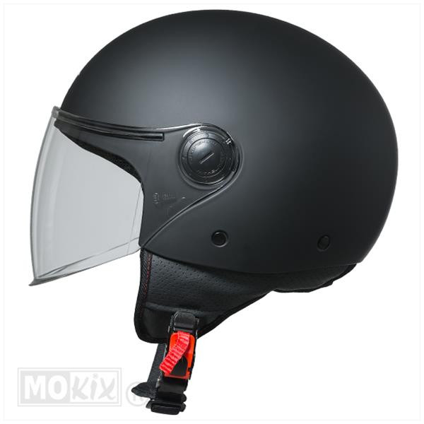 mat zwarte motorhelm